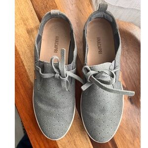 AnaCapri Grey Suede Slip-On Shoes, Women's size EU 38